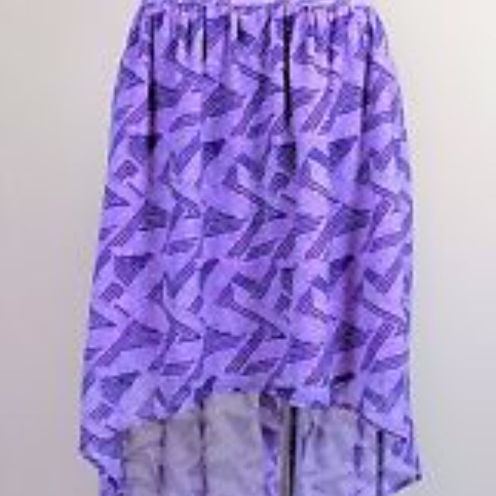 Purple Patterned High-Low skirt